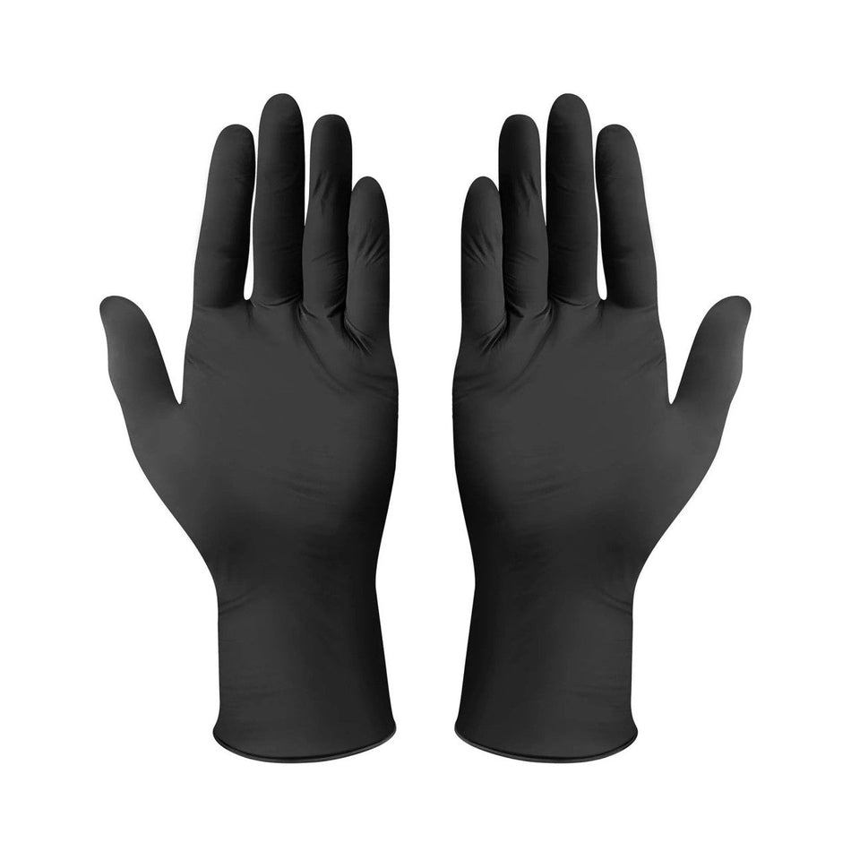 Safe - Touch Black Nitrile Exam Gloves, Powder - Free, 100's - CornellSurgical.com