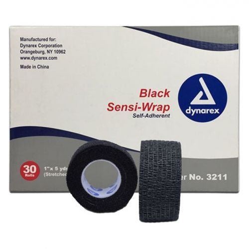 Sensi Wrap, Self - Adherent 1" x 5 yds Black, 30/BX - CornellSurgical.com