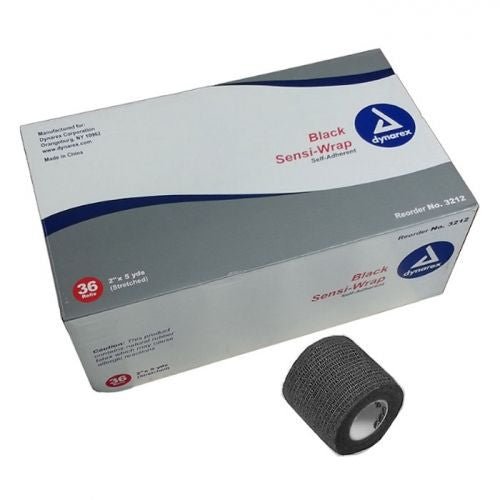 Sensi Wrap, Self - Adherent 2" x 5 yds Black, 36/BX - CornellSurgical.com